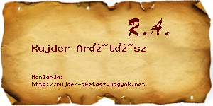 Rujder Arétász névjegykártya